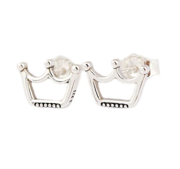 925 sterling silver pans earrings for women forever signature sparkling crown earring studs fine original europe jewelry01, Golden;silver
925 sterling silver pans earrings for women forever signature sparkling crown earring studs fine original europe jewelry01, Golden;silver