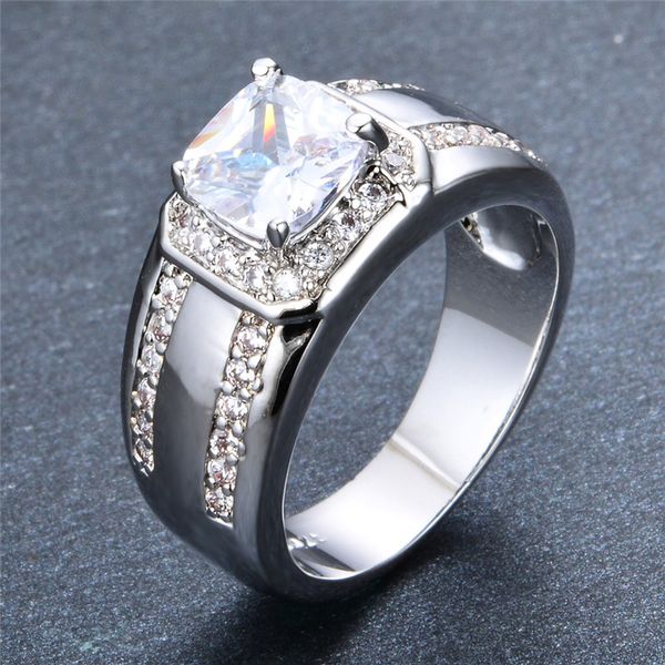 wedding rings square cut white/blue zircon engagement promise for men women jewelry simple fashion birthstone ring couples gift, Slivery;golden
wedding rings square cut white/blue zircon engagement promise for men women jewelry simple fashion birthstone ring couples gift, Slivery;golden