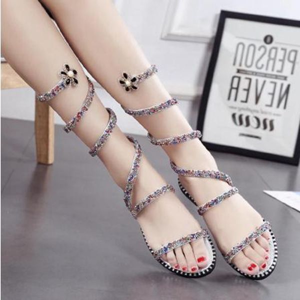 2020 summer twining sandals women's color with rhinestone snake shaped students' flat bottomed women's shoes, Black
2020 summer twining sandals women's color with rhinestone snake shaped students' flat bottomed women's shoes, Black