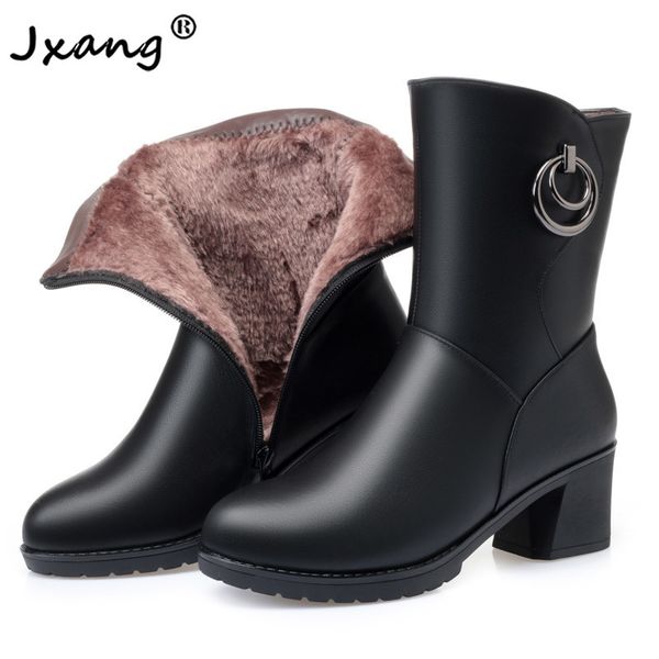 jxang 2020 new women mid calf boots winter genuine leather women boots shoes trend dress high-heeled autumn, Black
jxang 2020 new women mid calf boots winter genuine leather women boots shoes trend dress high-heeled autumn, Black