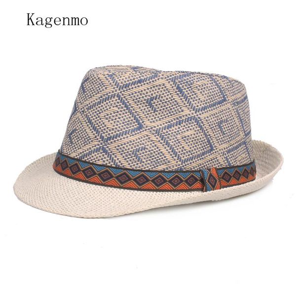 kagenmo rectangle pattern fedoras straw er summer breathable weave sun hat outdoor casual straw gentleman cap, Blue;gray
kagenmo rectangle pattern fedoras straw er summer breathable weave sun hat outdoor casual straw gentleman cap, Blue;gray