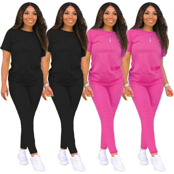 2020 new suit european and american women's clothes fashion casual solid color round neck t-shirt pants two-piece set, Gray
2020 new suit european and american women's clothes fashion casual solid color round neck t-shirt pants two-piece set, Gray