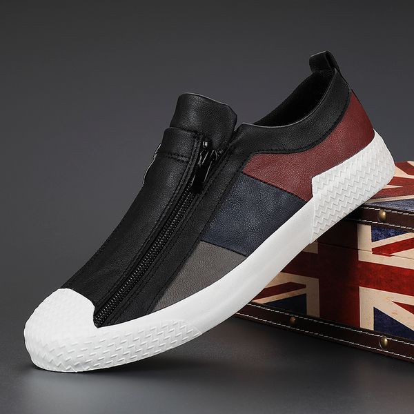 men shoes casual pu leather mens loafers moccasins zips handmade outdoor boat shoes breathable casual classical chaussure homme, Black
men shoes casual pu leather mens loafers moccasins zips handmade outdoor boat shoes breathable casual classical chaussure homme, Black