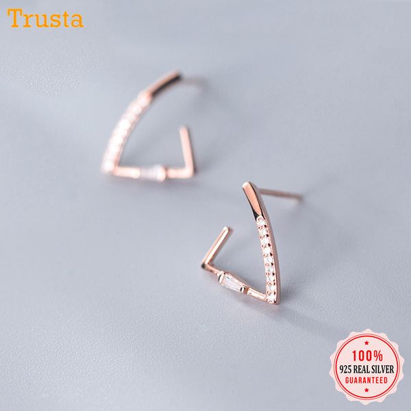 stud trusta 100% 925 sterling silver earrings women fashion jewelry cz stone arc triangle gift for girls lady ds1456, Golden;silver
stud trusta 100% 925 sterling silver earrings women fashion jewelry cz stone arc triangle gift for girls lady ds1456, Golden;silver