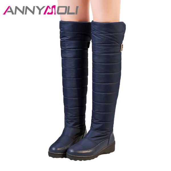 annymoli winter over the knee boots women snow boots thigh high buckle wedge lady plush tall shoes warm black blue size 44
annymoli winter over the knee boots women snow boots thigh high buckle wedge lady plush tall shoes warm black blue size 44