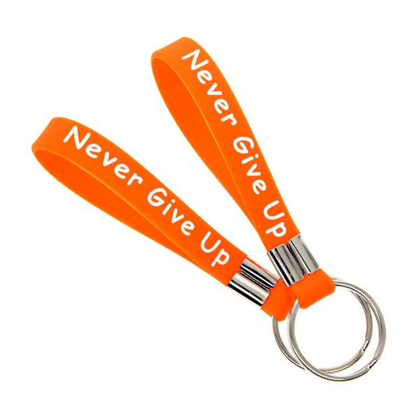 obh 1pc orange debossed ms fighter never give up silicone wristband keychain, Silver
obh 1pc orange debossed ms fighter never give up silicone wristband keychain, Silver