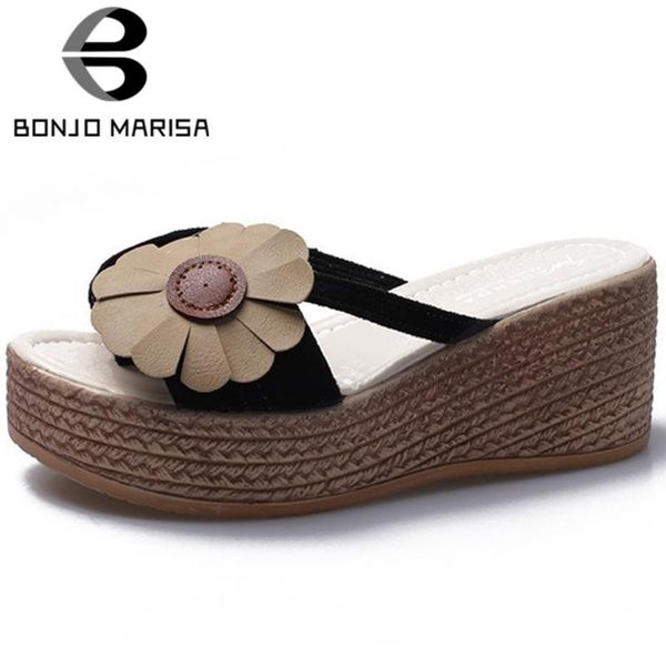 bonjomarisa ladies brand platform slides sweet flower high wedges slippers summer holiday decorating shoes woman, Black
bonjomarisa ladies brand platform slides sweet flower high wedges slippers summer holiday decorating shoes woman, Black