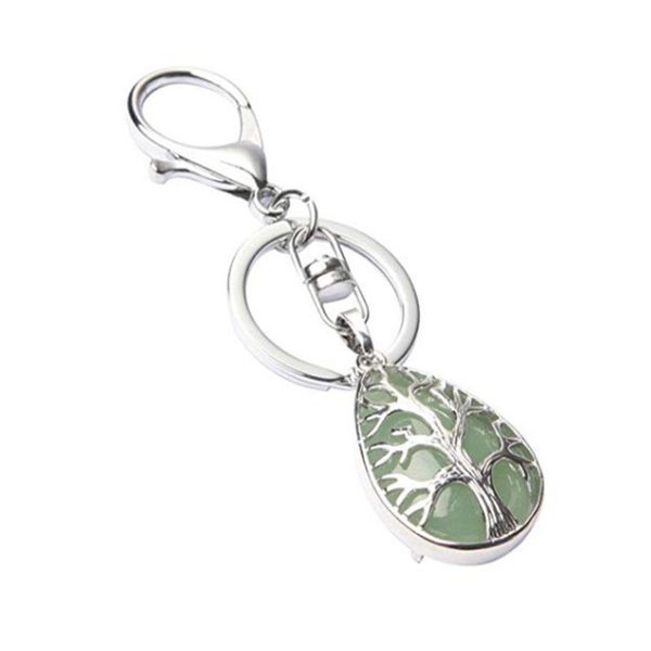 silver plated circle water drop blue sand stone key chain green aventurine tree of life jewelry
silver plated circle water drop blue sand stone key chain green aventurine tree of life jewelry