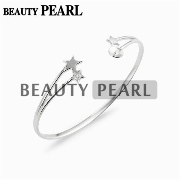 3 pieces star bracelet base pearl semi mountings star 925 sterling silver blanks cuff bangle settings, Slivery;crystal
3 pieces star bracelet base pearl semi mountings star 925 sterling silver blanks cuff bangle settings, Slivery;crystal