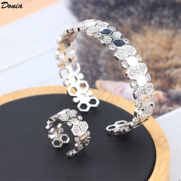 donia jewelry party european and american fashion geometric honeycomb micro inlaid zirconia bracelet set designer bracelet ring, Black
donia jewelry party european and american fashion geometric honeycomb micro inlaid zirconia bracelet set designer bracelet ring, Black