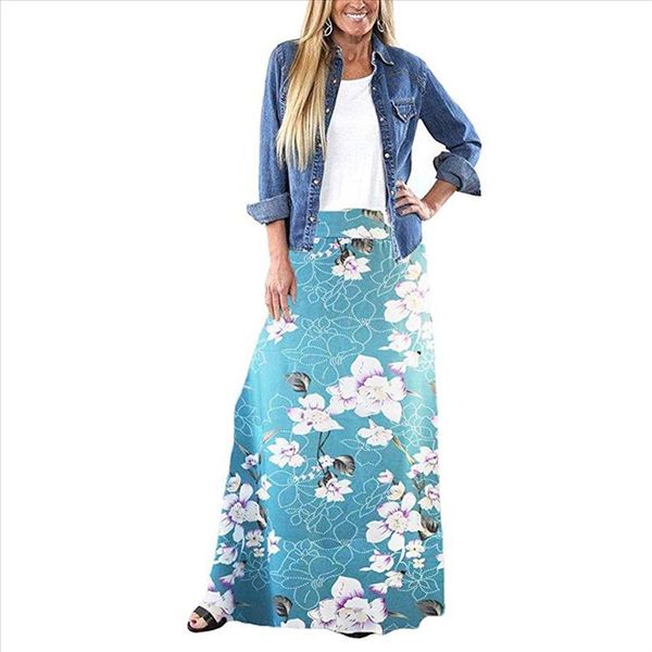 women summer skirt high waist bodycon flower light blue bohemian printed beautiful female leisure long skirts, Black
women summer skirt high waist bodycon flower light blue bohemian printed beautiful female leisure long skirts, Black