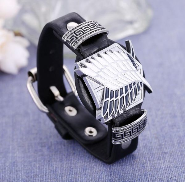 japanese anime attack on titan leather metal bracelet cosplay accessories shingeki no kyojin cosplay prop scouting legion unisex, Golden;silver
japanese anime attack on titan leather metal bracelet cosplay accessories shingeki no kyojin cosplay prop scouting legion unisex, Golden;silver