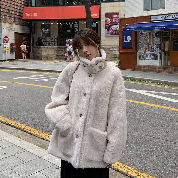women's fur & faux 2021 clothing winter outerwear coats coat lambs wool imitation 1018, Black
women's fur & faux 2021 clothing winter outerwear coats coat lambs wool imitation 1018, Black