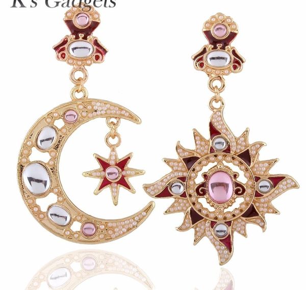 2017 new luxury romantic crystal sun and moon earrings for women fashion jewelry gold color asymmetric002, Golden;silver
2017 new luxury romantic crystal sun and moon earrings for women fashion jewelry gold color asymmetric002, Golden;silver