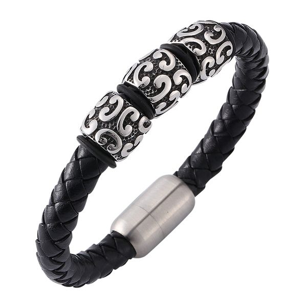 trendy leather bracelets of men women handmade small adorn article stainless steel magnetic clasp fashion jewelry gift bb0126, Golden;silver
trendy leather bracelets of men women handmade small adorn article stainless steel magnetic clasp fashion jewelry gift bb0126, Golden;silver