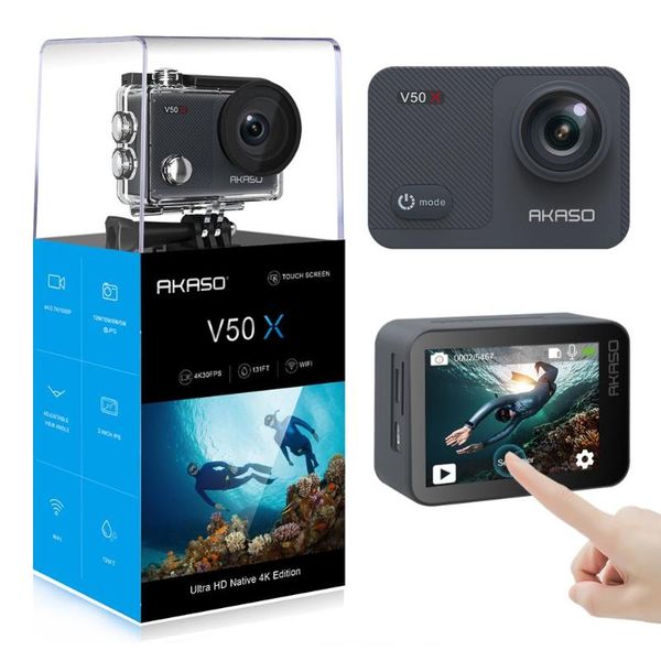 akaso v50x wifi action camera native 4k/30fps 2'' eis touch screen 170° view 131ft waterproof video recording cameras sports cam
akaso v50x wifi action camera native 4k/30fps 2'' eis touch screen 170° view 131ft waterproof video recording cameras sports cam