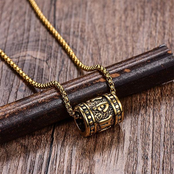 stainless steel cylinder runes vintage pendant necklace men's scripture jewellery necklaces gift for men women, Silver
stainless steel cylinder runes vintage pendant necklace men's scripture jewellery necklaces gift for men women, Silver