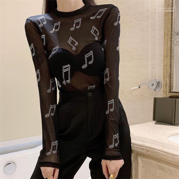 diamond black sheer inside long sleeve tshirt womens perspective bottoming shirt fashion black mesh hot, White
diamond black sheer inside long sleeve tshirt womens perspective bottoming shirt fashion black mesh hot, White