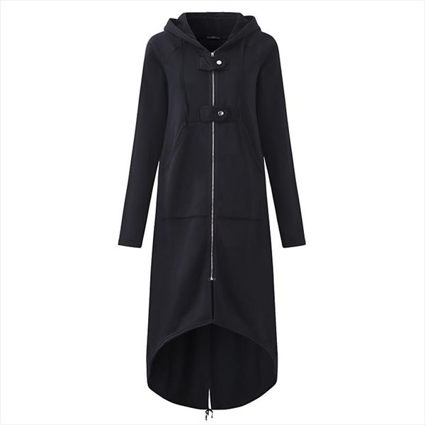 2020 autumn female hooded sweatshirt zipper up slit back long sleeve loose solid asymmetrical women fleece hoodies coats, Black
2020 autumn female hooded sweatshirt zipper up slit back long sleeve loose solid asymmetrical women fleece hoodies coats, Black
