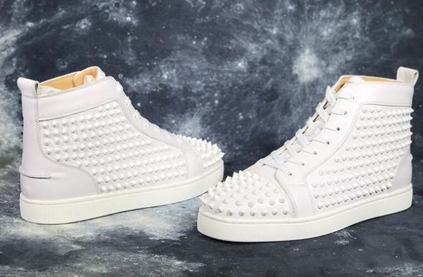 luxury shoe men flat shoe spikes white gold leather sneakers shoe high-red bottom men sneaker, Black
luxury shoe men flat shoe spikes white gold leather sneakers shoe high-red bottom men sneaker, Black