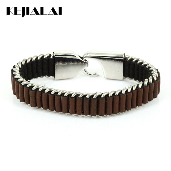 bangle fashion genuine leather bracelet men stainless steel real knitted magnetic buckle clasp bracelets pulseiras masculina, Black
bangle fashion genuine leather bracelet men stainless steel real knitted magnetic buckle clasp bracelets pulseiras masculina, Black