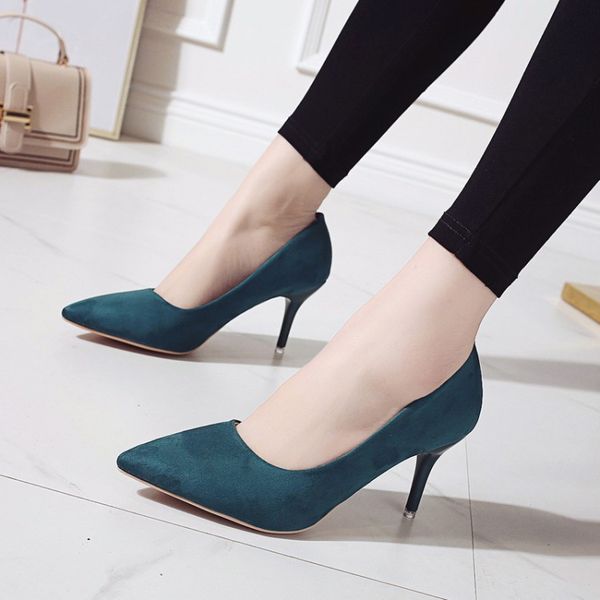 pumps 2020 spring new pointed high-heeled suede shoes europe america style large size 44 was thin wild women's shoes, Black
pumps 2020 spring new pointed high-heeled suede shoes europe america style large size 44 was thin wild women's shoes, Black