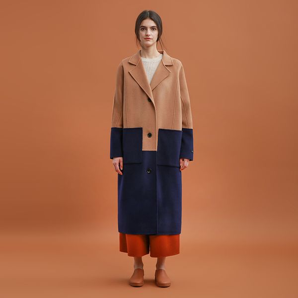 ch352 new arrivals winter 2020 two color patchwork handmade double faced wool loose long 100% wool coat women, Black
ch352 new arrivals winter 2020 two color patchwork handmade double faced wool loose long 100% wool coat women, Black