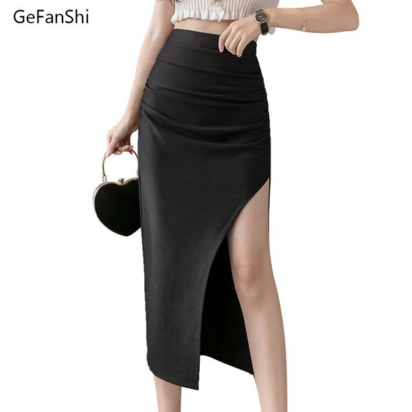skirts high waist solid color women split hem slim long pencil female casual elasticity fabric mujer faldas 2021, Black
skirts high waist solid color women split hem slim long pencil female casual elasticity fabric mujer faldas 2021, Black