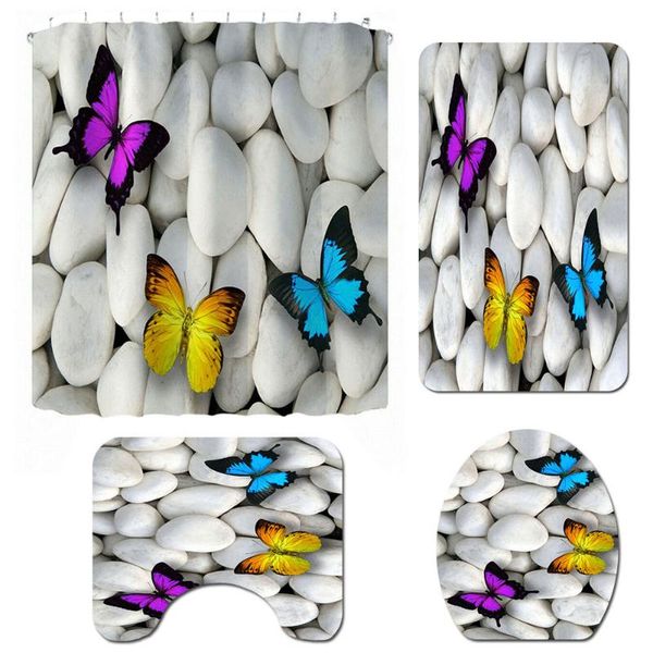 4pcs toilet cover butterfly pattern rugs mat set shower curtain washable water absorb mildew resistant non slip home waterproof
4pcs toilet cover butterfly pattern rugs mat set shower curtain washable water absorb mildew resistant non slip home waterproof