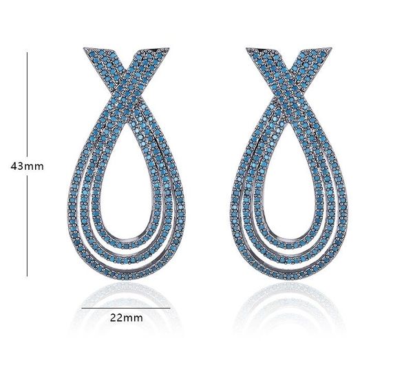 wholesale luxury brass geometric bow tie shaped full pave blue cubic zirconia cz big stud earrings for gift002, Golden;silver
wholesale luxury brass geometric bow tie shaped full pave blue cubic zirconia cz big stud earrings for gift002, Golden;silver