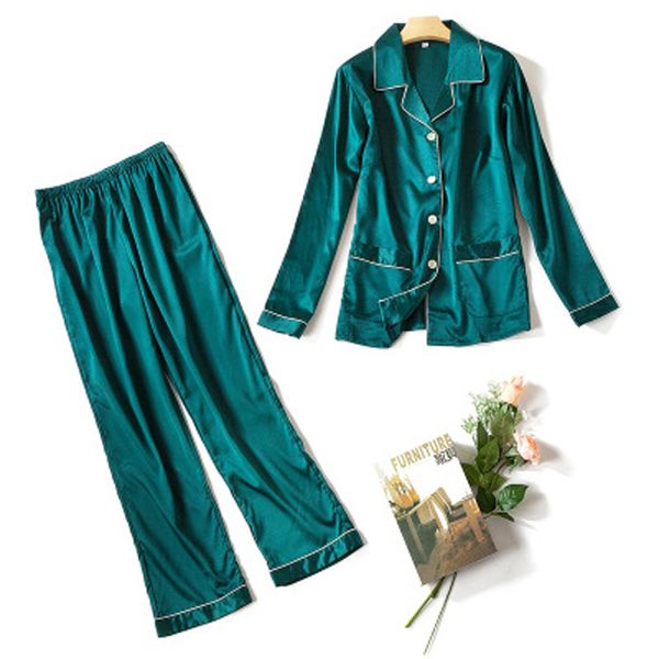 new spring autumn women silk pajama set 2pcs luxury long-sleeve sleepwear loungewear pajamas nightwear leisure homewear, Black;red
new spring autumn women silk pajama set 2pcs luxury long-sleeve sleepwear loungewear pajamas nightwear leisure homewear, Black;red