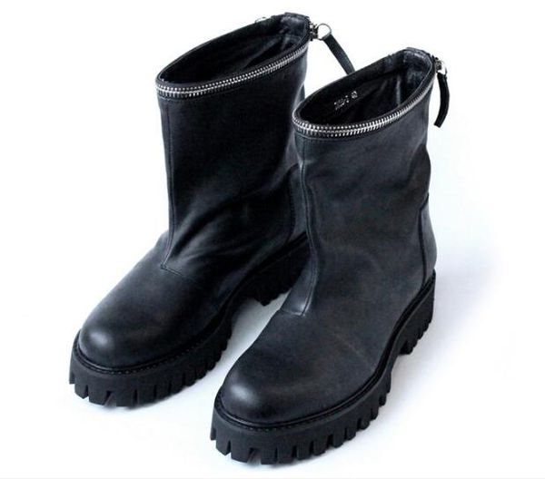 new fashion round toe boots for men casual men shoes zipper genuine leather men's boots, Black
new fashion round toe boots for men casual men shoes zipper genuine leather men's boots, Black