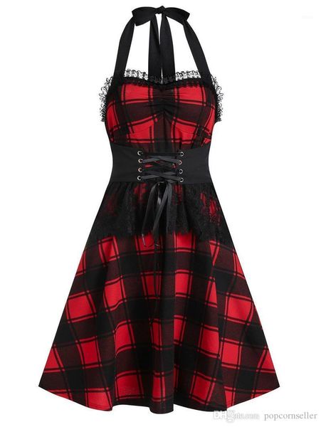 printed bandage designer halter classical dresses women scotland plaids dress fashion lace, Black;gray
printed bandage designer halter classical dresses women scotland plaids dress fashion lace, Black;gray