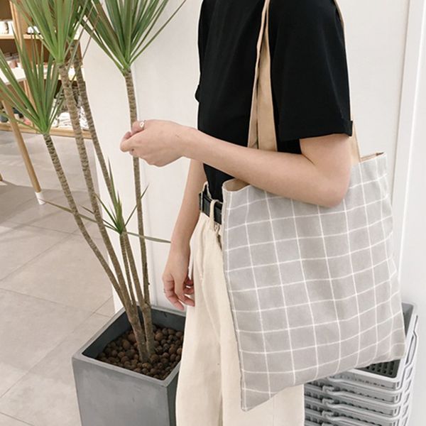 environmental protection shopping bags canvas plaid women shoulder bags large capacity double-sided cloth bag
environmental protection shopping bags canvas plaid women shoulder bags large capacity double-sided cloth bag