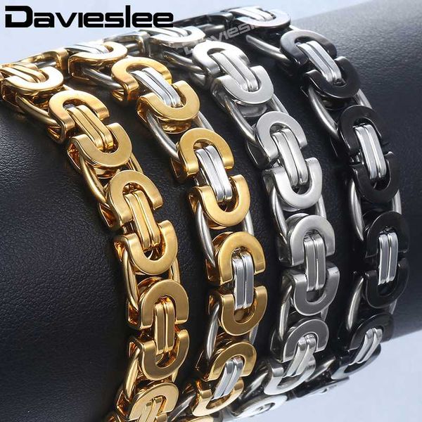 davieslee mens bracelet gold silver tone byzantine stainless steel chains bracelets for men fashion jewelry gift 6/8/11mm dlkb35, Black
davieslee mens bracelet gold silver tone byzantine stainless steel chains bracelets for men fashion jewelry gift 6/8/11mm dlkb35, Black