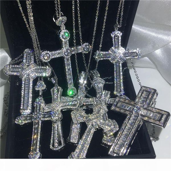 vecalon handmade hiphop big cross pendant 925 sterling silver cz stone vintage pendant necklace for women men wedding jewelry
vecalon handmade hiphop big cross pendant 925 sterling silver cz stone vintage pendant necklace for women men wedding jewelry