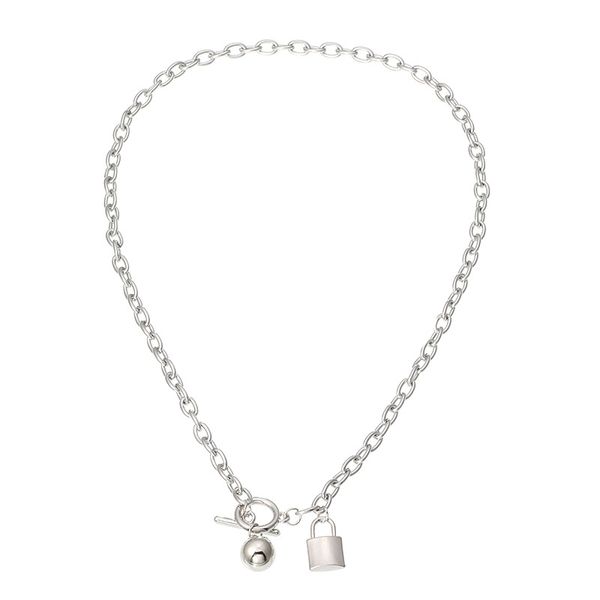 alloy lock ot button fashion pendant necklace for women jewelry collares friend chains accessories aesthetics suspension xl10265, Silver
alloy lock ot button fashion pendant necklace for women jewelry collares friend chains accessories aesthetics suspension xl10265, Silver