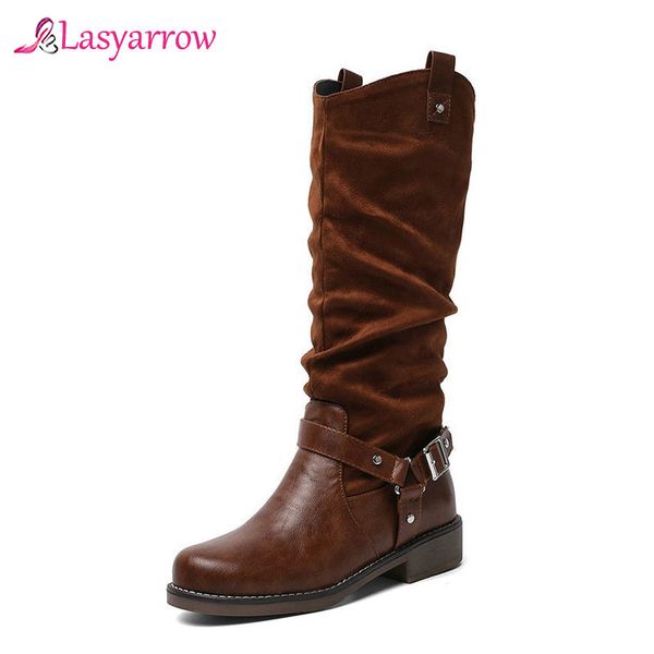 lasyarrow 2020 patchwork flock pu buckle fashion knee high boots casual round toe slip on winter warm fur women shoes size 34-48, Black
lasyarrow 2020 patchwork flock pu buckle fashion knee high boots casual round toe slip on winter warm fur women shoes size 34-48, Black