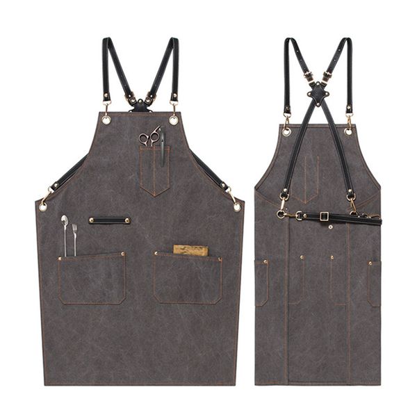 aprons canvas apron cowhide leather strap barista bartender baker uniform barber florist hairdresser gardener painter work wear e46
aprons canvas apron cowhide leather strap barista bartender baker uniform barber florist hairdresser gardener painter work wear e46