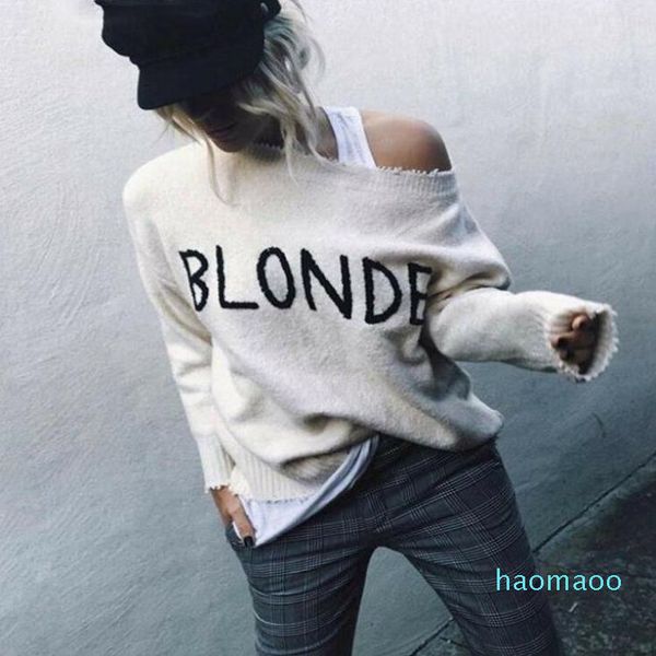 fashion-women pullover oversized sweater 2019 letter cold shoulder sweater long sleeve loose knitwear blusa de frio feminina, White;black
fashion-women pullover oversized sweater 2019 letter cold shoulder sweater long sleeve loose knitwear blusa de frio feminina, White;black