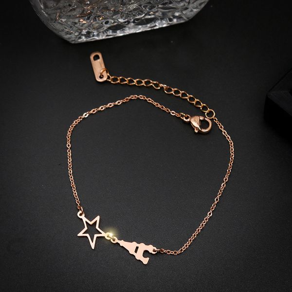 korean style simple student mori girl bracelet korean titanium steel non-fading plated 18k gold five-pointed star iron tower diamond, Golden;silver
korean style simple student mori girl bracelet korean titanium steel non-fading plated 18k gold five-pointed star iron tower diamond, Golden;silver