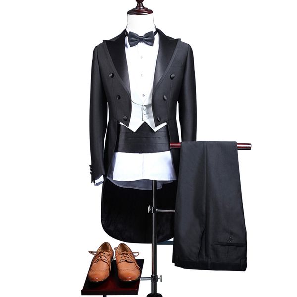 classic wedding tuxedo suit men suit jacket tuxedo tailcoat dance costumes blaser masculino mens swallowtail with white vest, White;black
classic wedding tuxedo suit men suit jacket tuxedo tailcoat dance costumes blaser masculino mens swallowtail with white vest, White;black