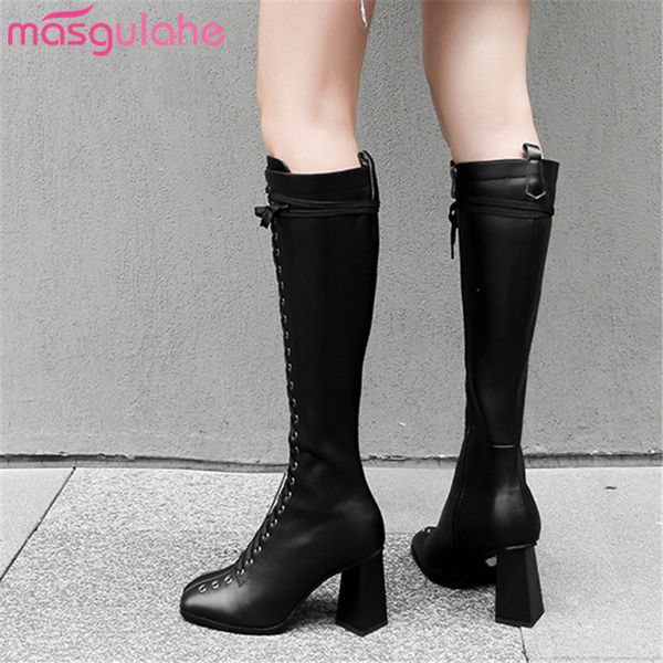 masgulahe 2020 new genuine leather boots high heels lace up black knee boots women shoes
masgulahe 2020 new genuine leather boots high heels lace up black knee boots women shoes