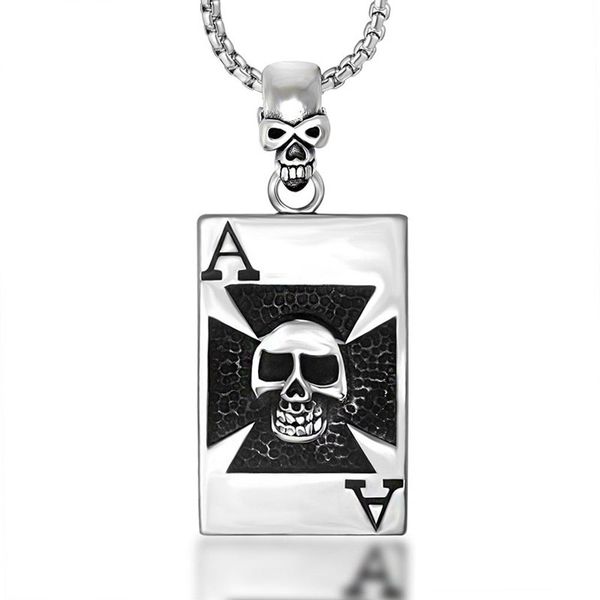 chains hemiston fashion personality playing card spade a necklace titanium steel pendant domineering skull, Silver
chains hemiston fashion personality playing card spade a necklace titanium steel pendant domineering skull, Silver