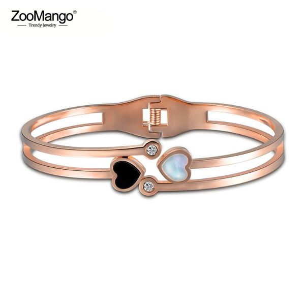 zoomango titanium steel cz crystal bracelets bangles fine jewelry double shell heart lovey bangle jewelry for women zb17002, Black
zoomango titanium steel cz crystal bracelets bangles fine jewelry double shell heart lovey bangle jewelry for women zb17002, Black