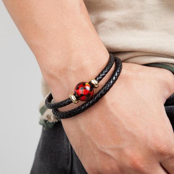charm bracelets fashion men jewelry natural stone genuine leather bracelet gold metal stainless steel magnetic coloured glaze bead, Golden;silver
charm bracelets fashion men jewelry natural stone genuine leather bracelet gold metal stainless steel magnetic coloured glaze bead, Golden;silver