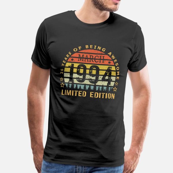 дата рождения: март 1994 limited edition двадцать шестого рождения тенниска мужчины персонализированные с коротким рукавом o-образным вырезо
дата рождения: март 1994 limited edition двадцать шестого рождения тенниска мужчины персонализированные с коротким рукавом o-образным вырезо