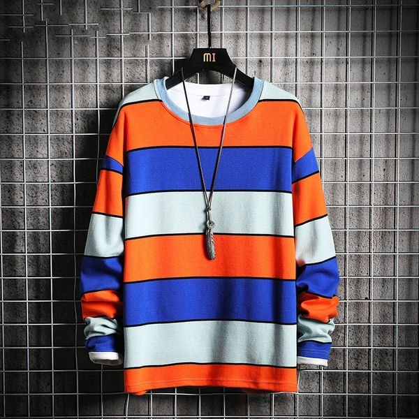 men's crewneck sweatshirt men 2020 orange striped oversized japanese streetwear harajuku hoodie men sweatshirts male, Black
men's crewneck sweatshirt men 2020 orange striped oversized japanese streetwear harajuku hoodie men sweatshirts male, Black