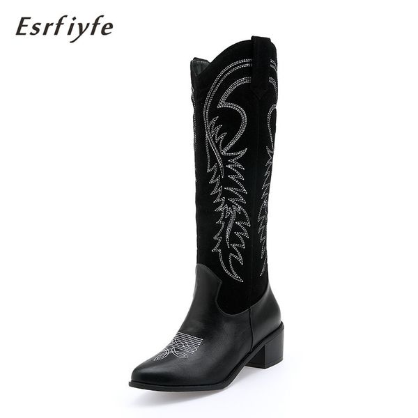 esrfiyfe 2020 new embroidered boots women western cowboy vintage casual pu leather high heel long boots ladies shoes botas mujer, Black
esrfiyfe 2020 new embroidered boots women western cowboy vintage casual pu leather high heel long boots ladies shoes botas mujer, Black