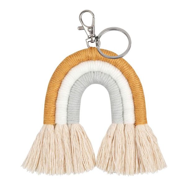 weaving rainbow keychains for women tassel macrame keyrings key holder jewelry, Silver
weaving rainbow keychains for women tassel macrame keyrings key holder jewelry, Silver